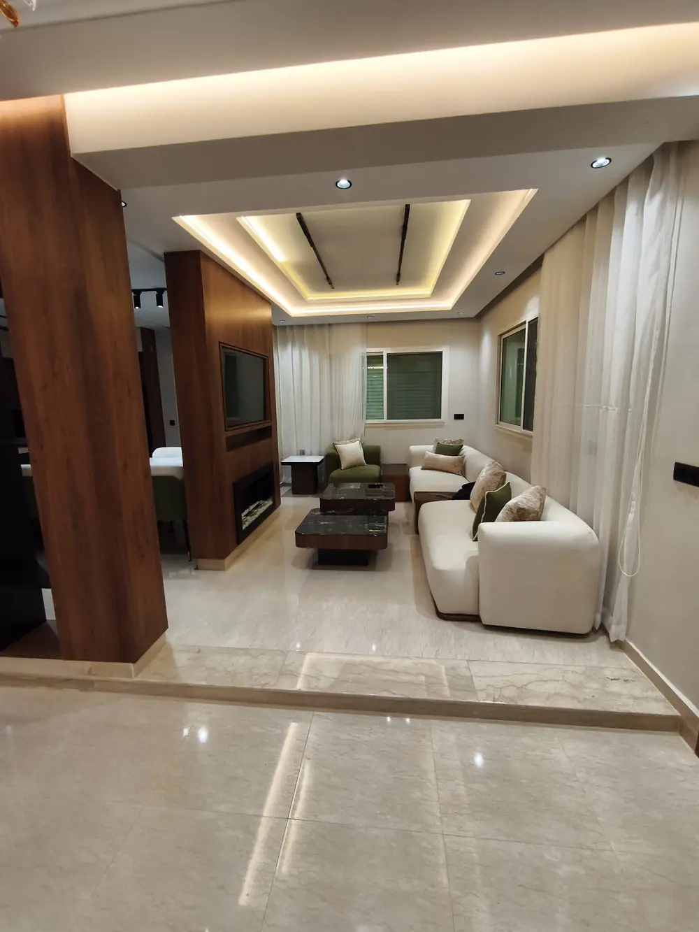 Salon moderne, villa livrée à Rabat
