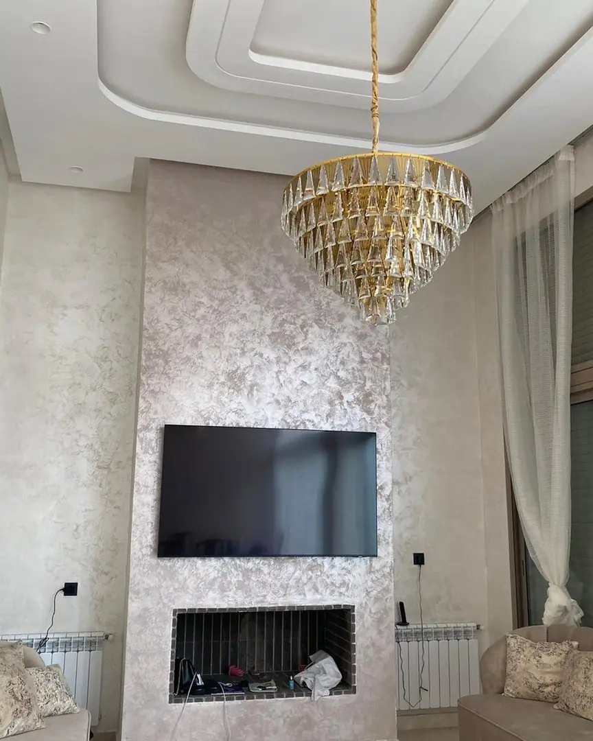 Mur cheminée d'une villa à Dar Bouazza, avant