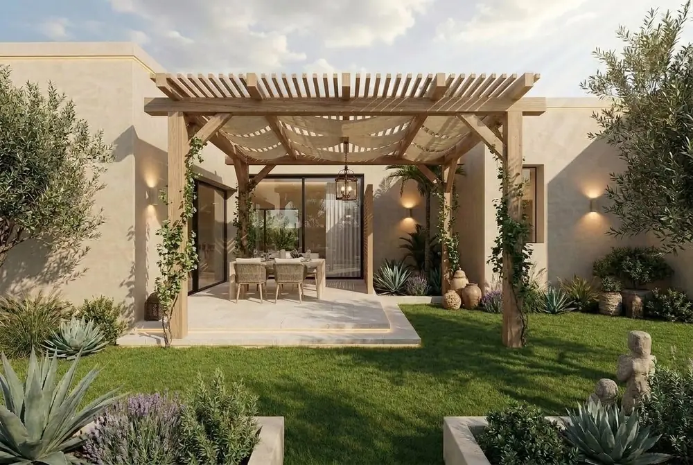 Pergola et salon d'extérieur