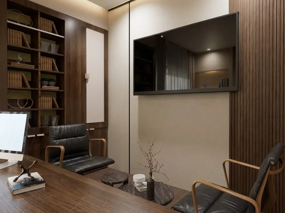 Rendu 3D d'un bureau de direction, bureaux à Casablanca