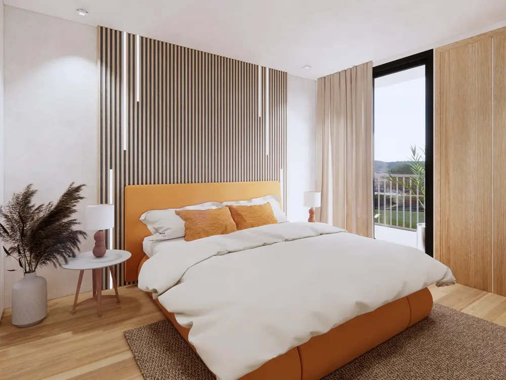 Rendu 3D de la chambre, appartement à Casablanca (Californie)