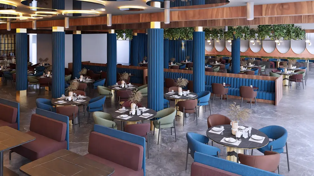 Salle du Restaurant R., El Jadida (rendu 3D)