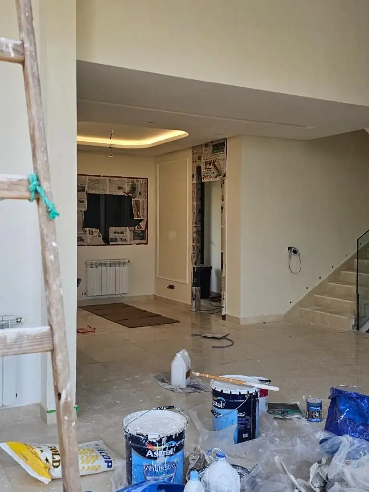 Le séjour pendant les travaux